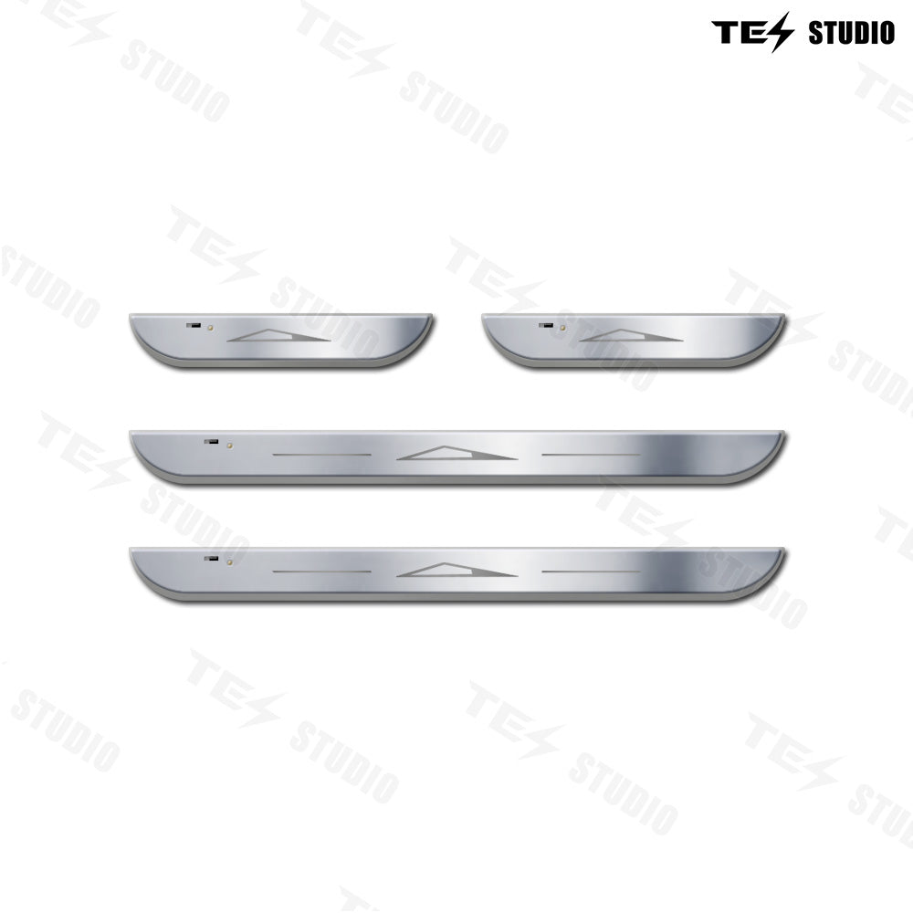 Cybertruck Illuminated Door Sills Protector LED Welcome Pedal Trim Plates Tesstudio®