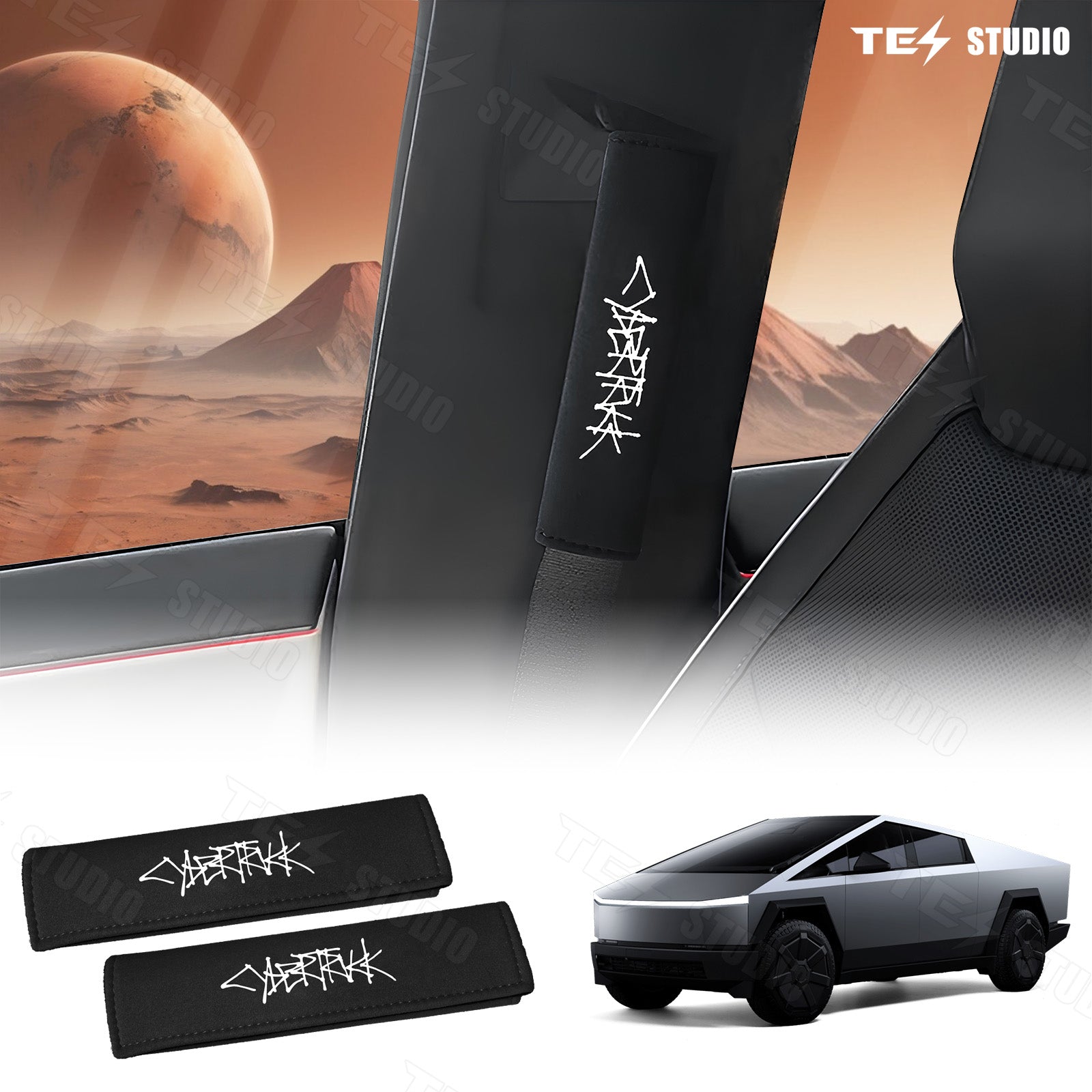 Tesla Accessories Cybertruck Seat Belt Cushion Cover Cybertruck Seat Belt Pads Comfort Shoulder Neck Protector Cybertruck  Accessories Tesstudio®