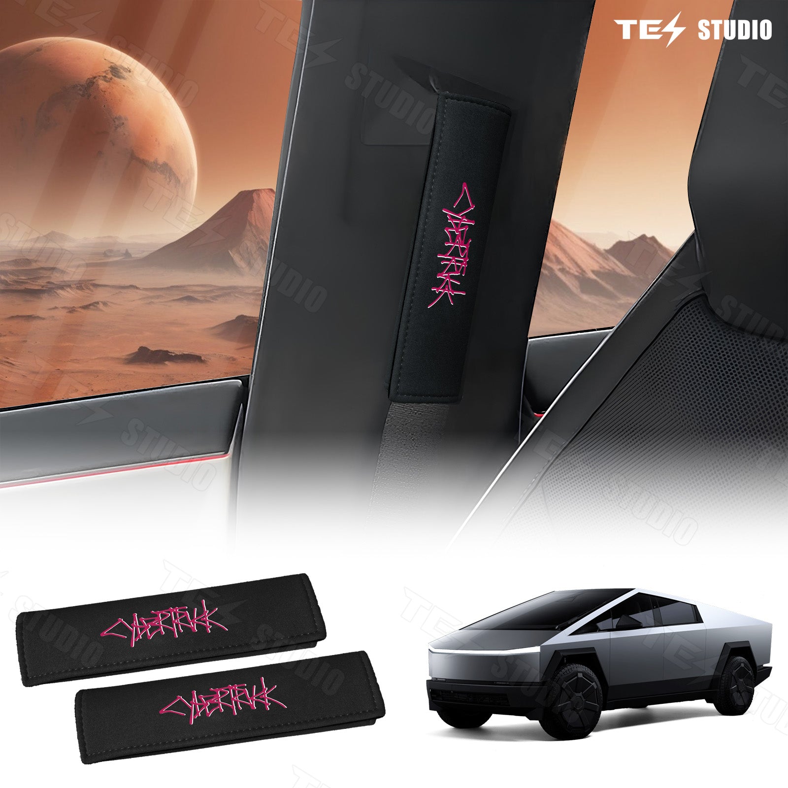 Tesla Accessories Cybertruck Seat Belt Cushion Cover Cybertruck Seat Belt Pads Comfort Shoulder Neck Protector Cybertruck  Accessories Tesstudio®