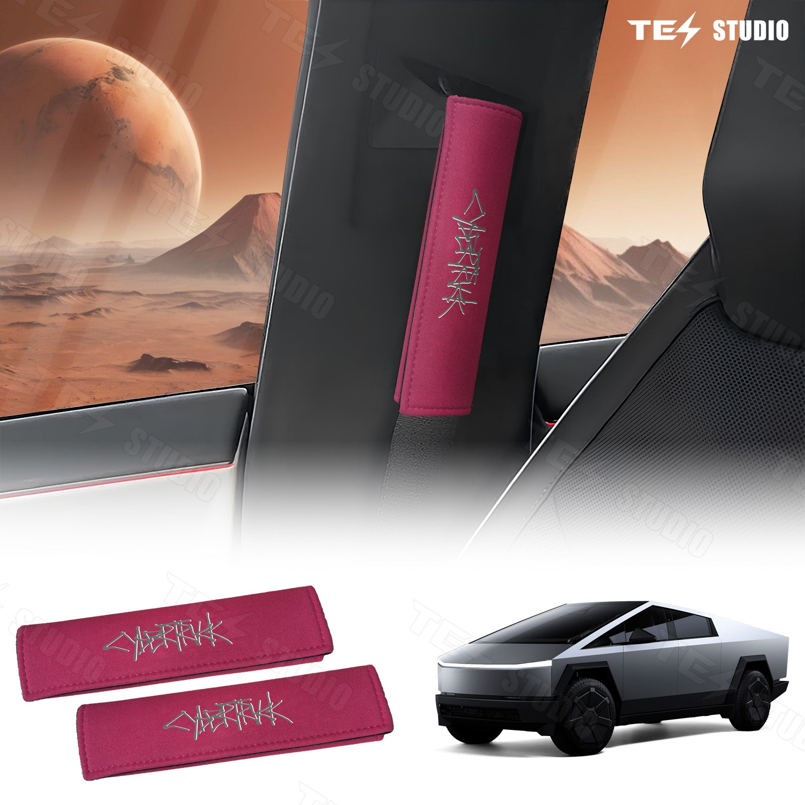 Tesla Accessories Cybertruck Seat Belt Cushion Cover Cybertruck Seat Belt Pads Comfort Shoulder Neck Protector Cybertruck  Accessories Tesstudio®
