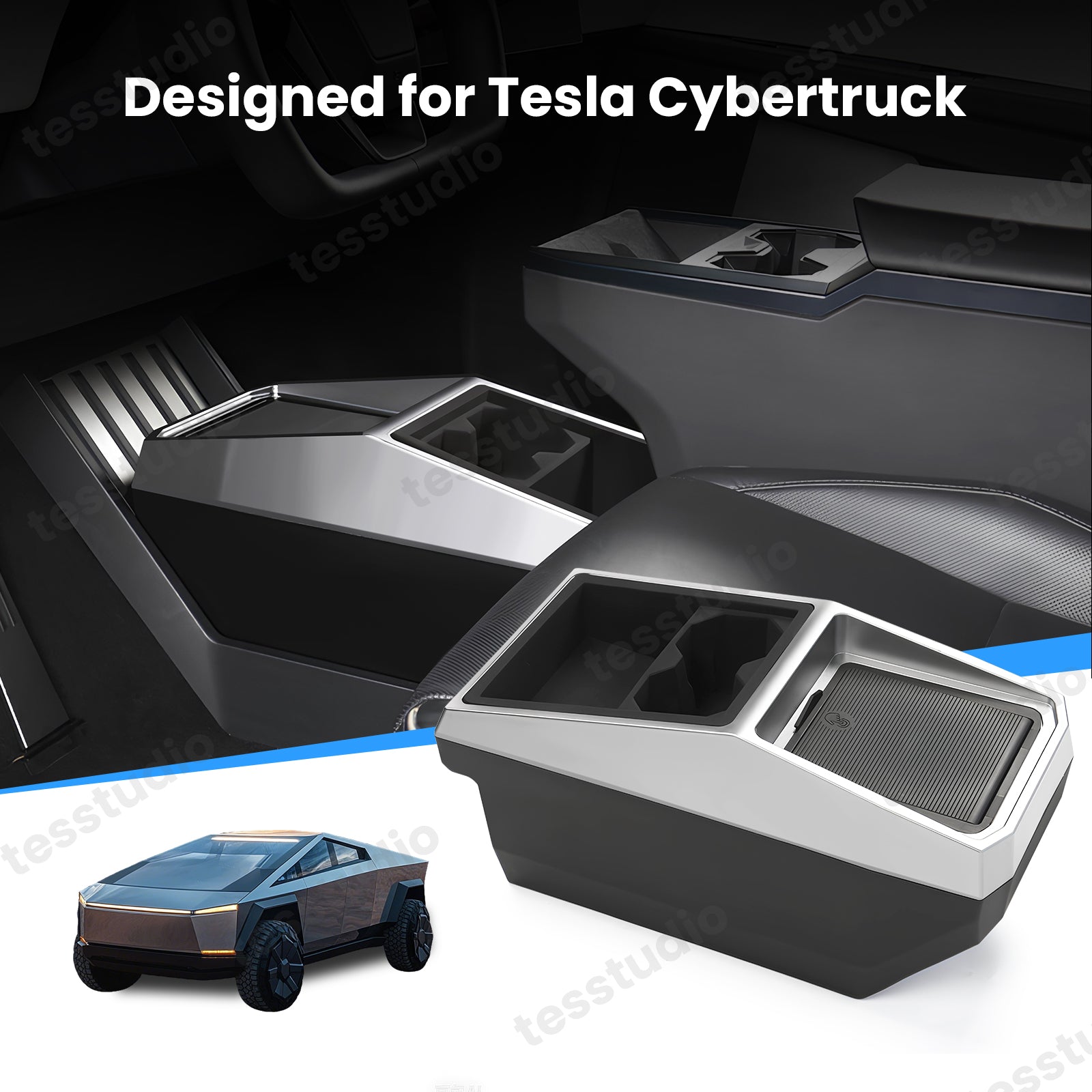 Center Console Multifunctional Storage Box Center Floor Organizer For Tesla Cybertruck
