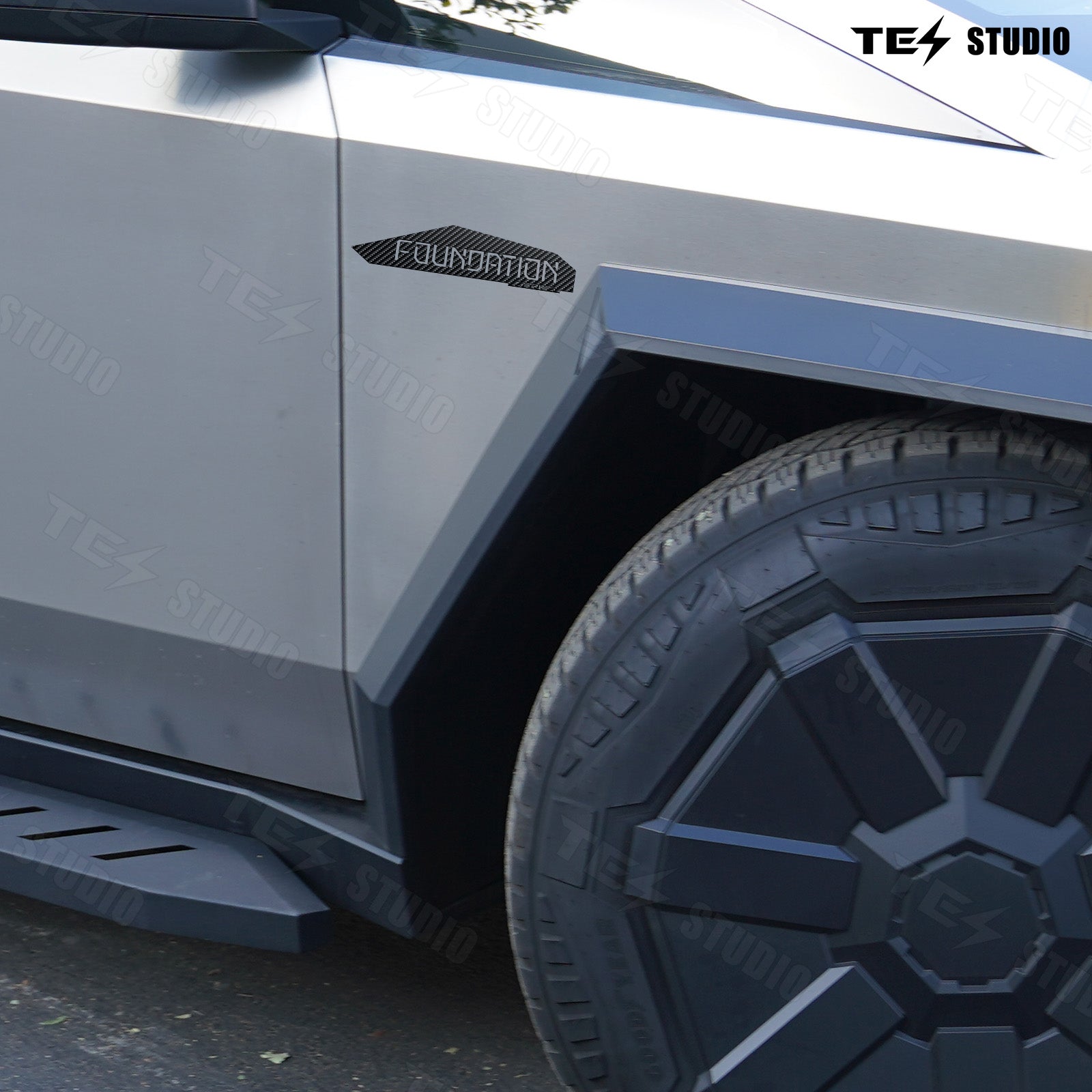 Tesla Cybertruck Foundation Series Fender Tailgate Decal Tesla Stickers Sides Vinyl Tesla Decal Sticker Tesstudio®