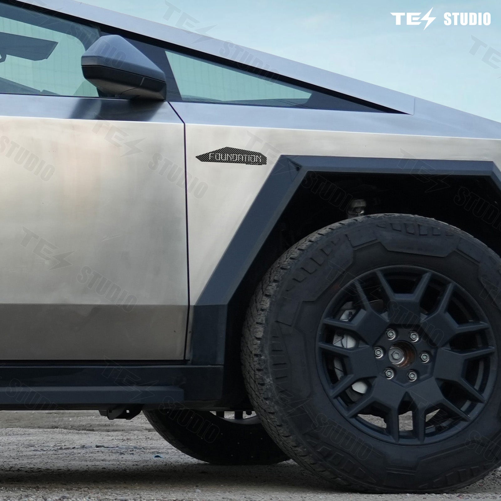 Tesla Cybertruck Foundation Series Fender Tailgate Decal Tesla Stickers Sides Vinyl Tesla Decal Sticker Tesstudio®