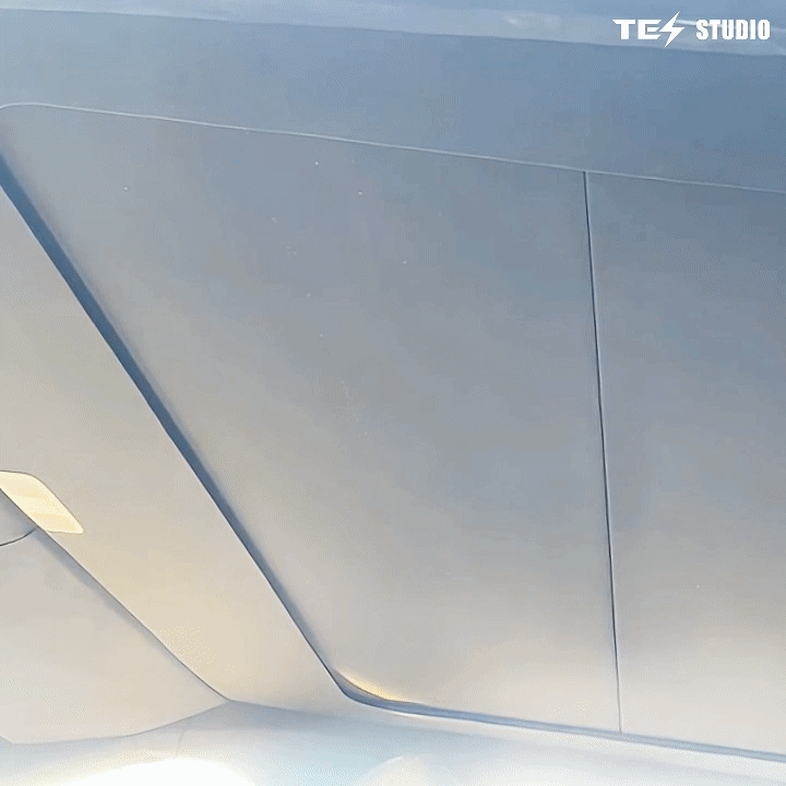 Tesla Cybertruck Power Sunshade 2 Control Buttons Voice-Controlled Electric Sunshade Glass Roof Sunshade with Ambient Lighting Tesstudio®