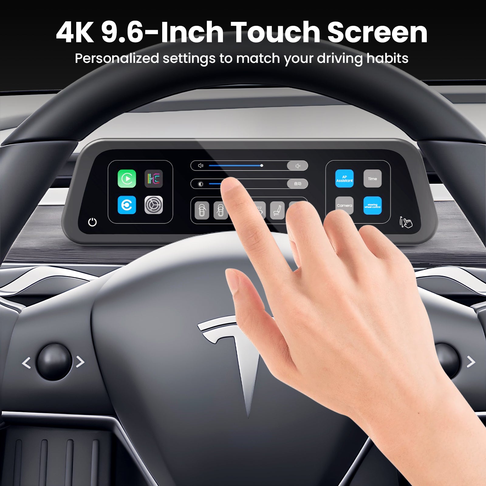 Tesla Model 3/Y F96C CarPlay Screen Dashboard Touchscreen Display Model Y Instrument Cluster Tesstudio®