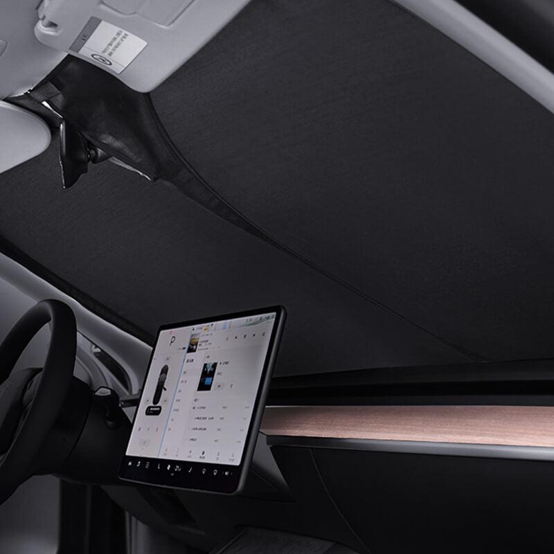 Tesla Model 3/Y Foldable Windshield Sun Visor Shade - Tesstudio