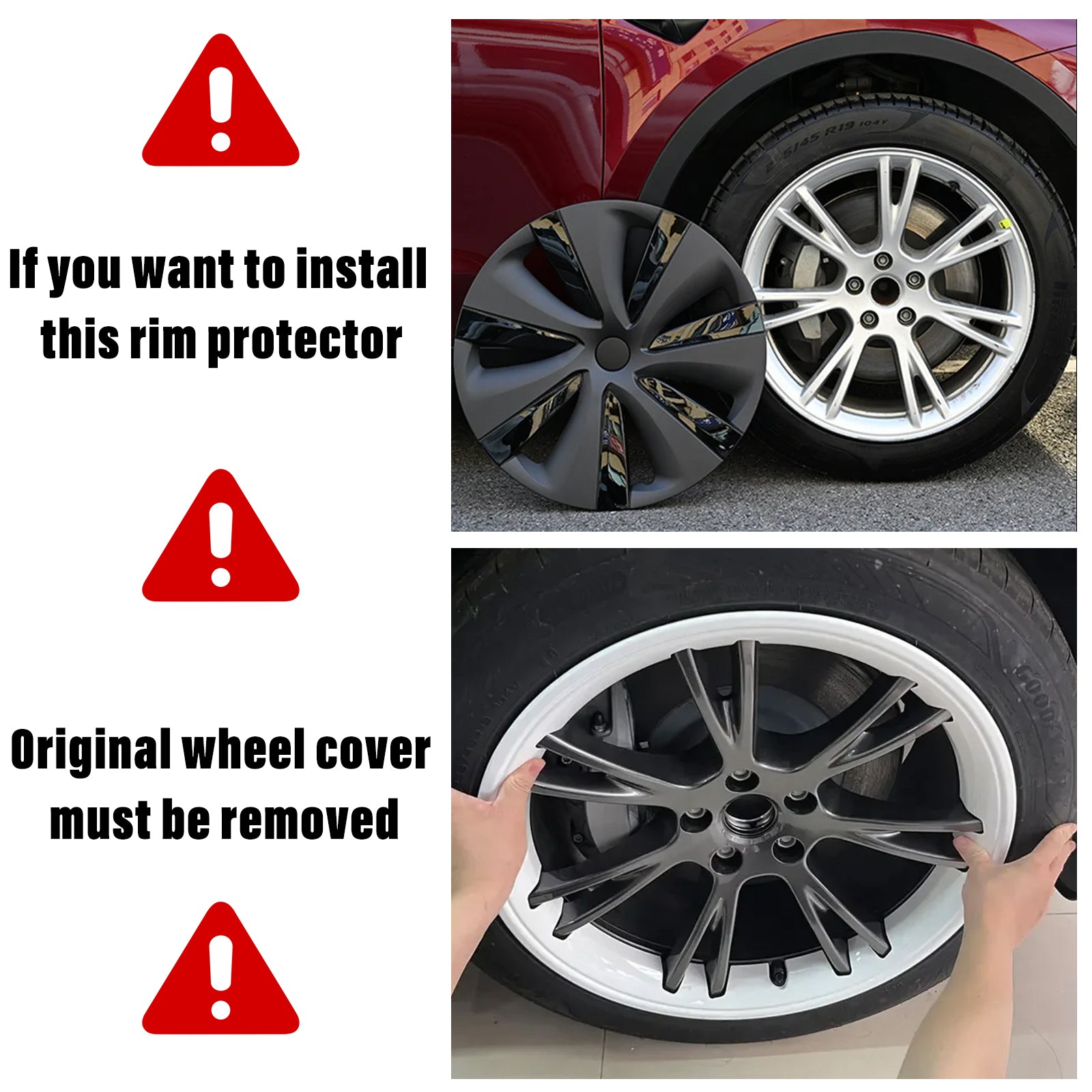 Tesla Model Y Center Caps 19 Inch Hubcaps Hub Protection Ring Tesla Wheel Tesstudio® 