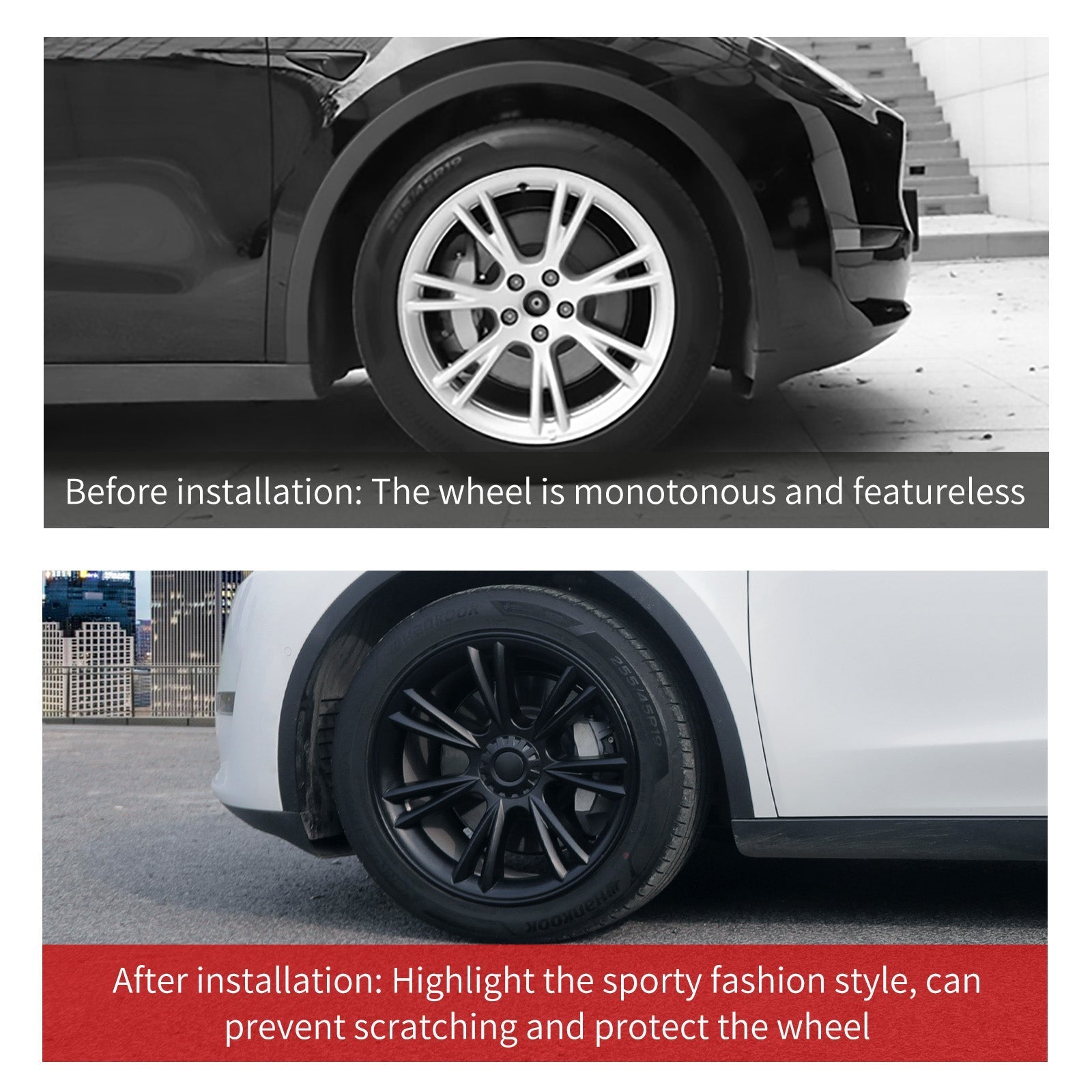 Tesla Model Y Hub Caps 19'' Sport Style Wheel Cover Tesla Tire Accessories Tesstudio® 