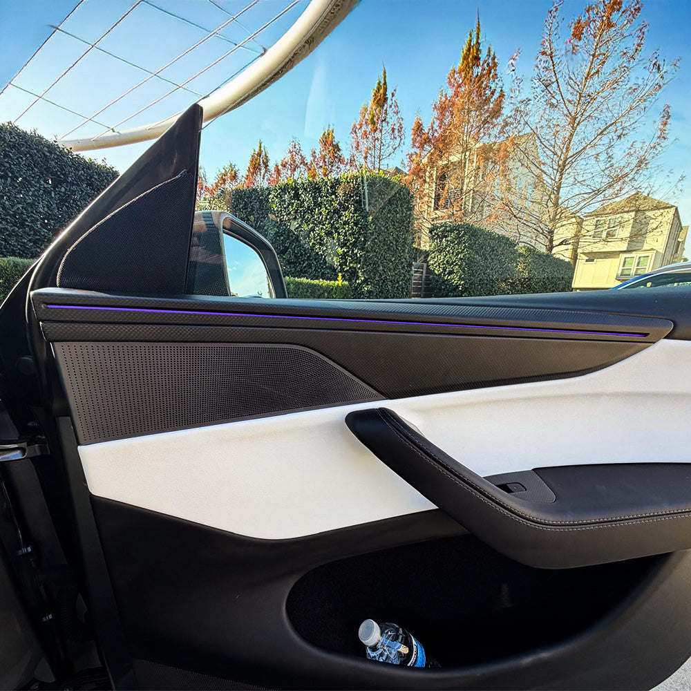 Carbon Fiber Door Panel Trim Covers for Tesla Model Y Juniper / Model Y L