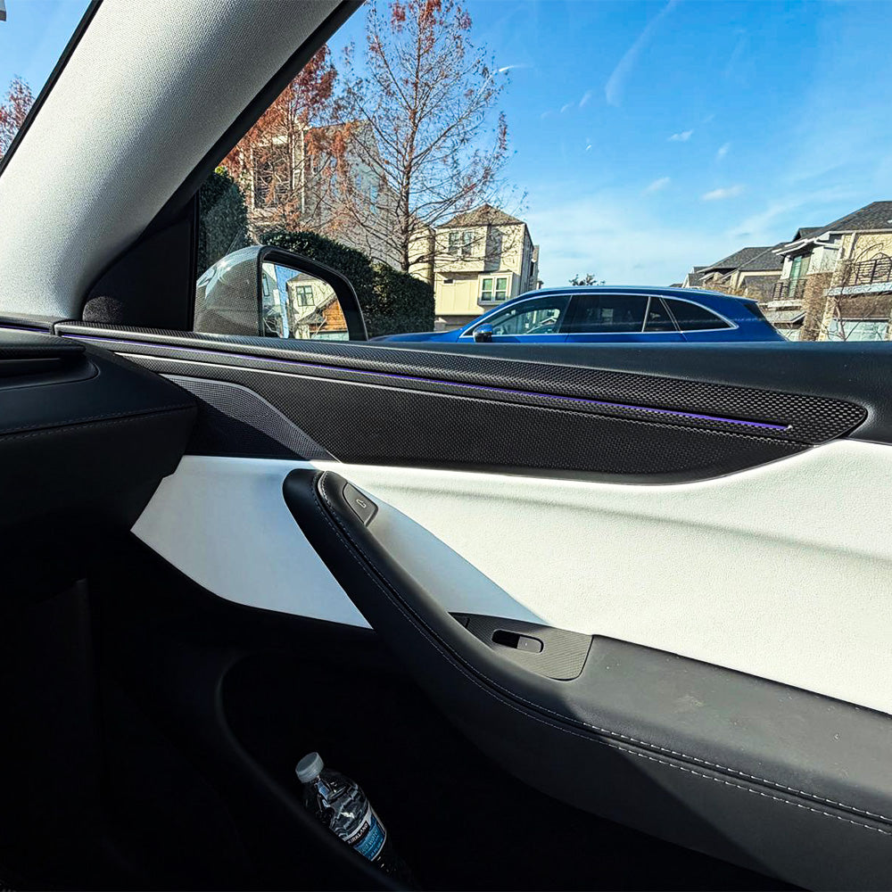 Carbon Fiber Door Panel Trim Covers for Tesla Model Y Juniper / Model Y L