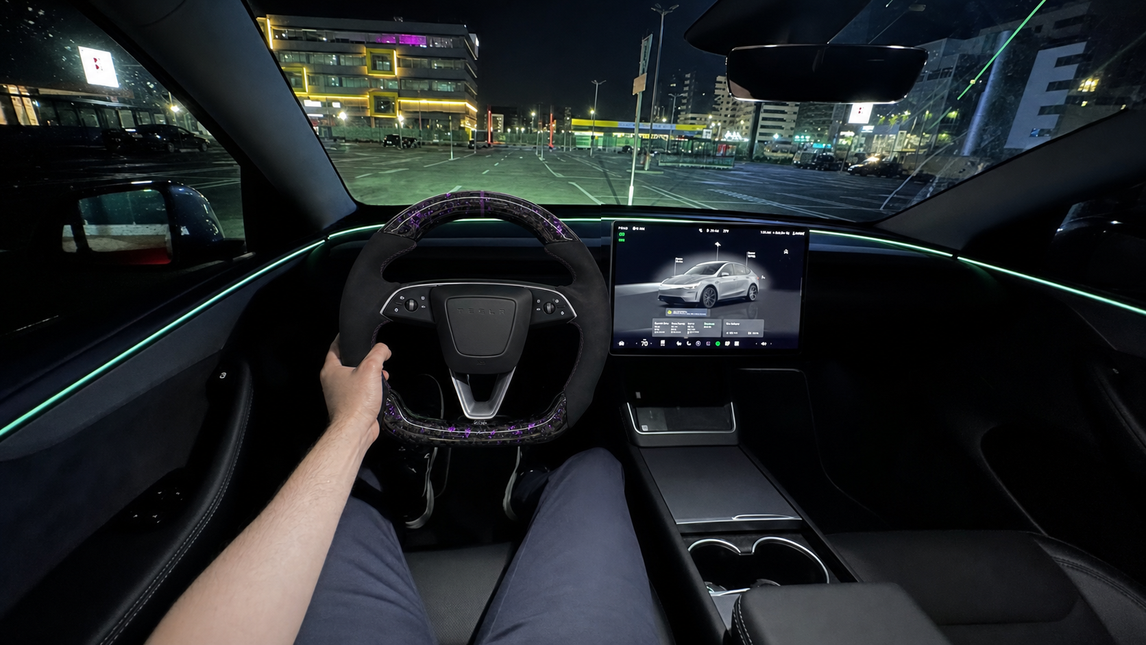 Tesla Model Y Juniper Custom Carbon Fiber Steering Wheel - Tesstudio