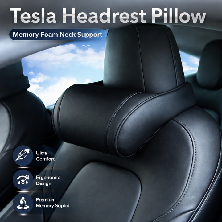 Memory Foam Ergonomic Design Comfortable Headrest Cushion Pillow for Tesla Model 3/Y/S/X/Cybertruck Accessories