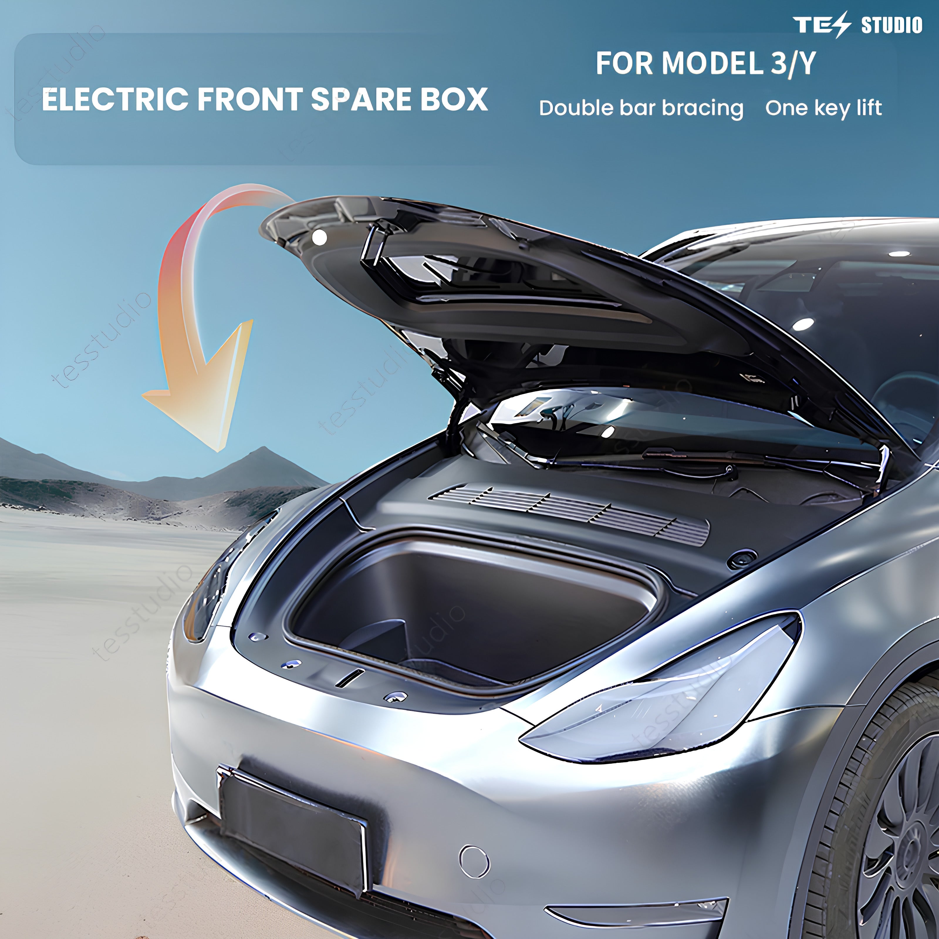 Tesla Model 3/Y Model Y Juniper Power Frunk Silent Front Trunk Electric Suction Lock Plus Tesstudio®