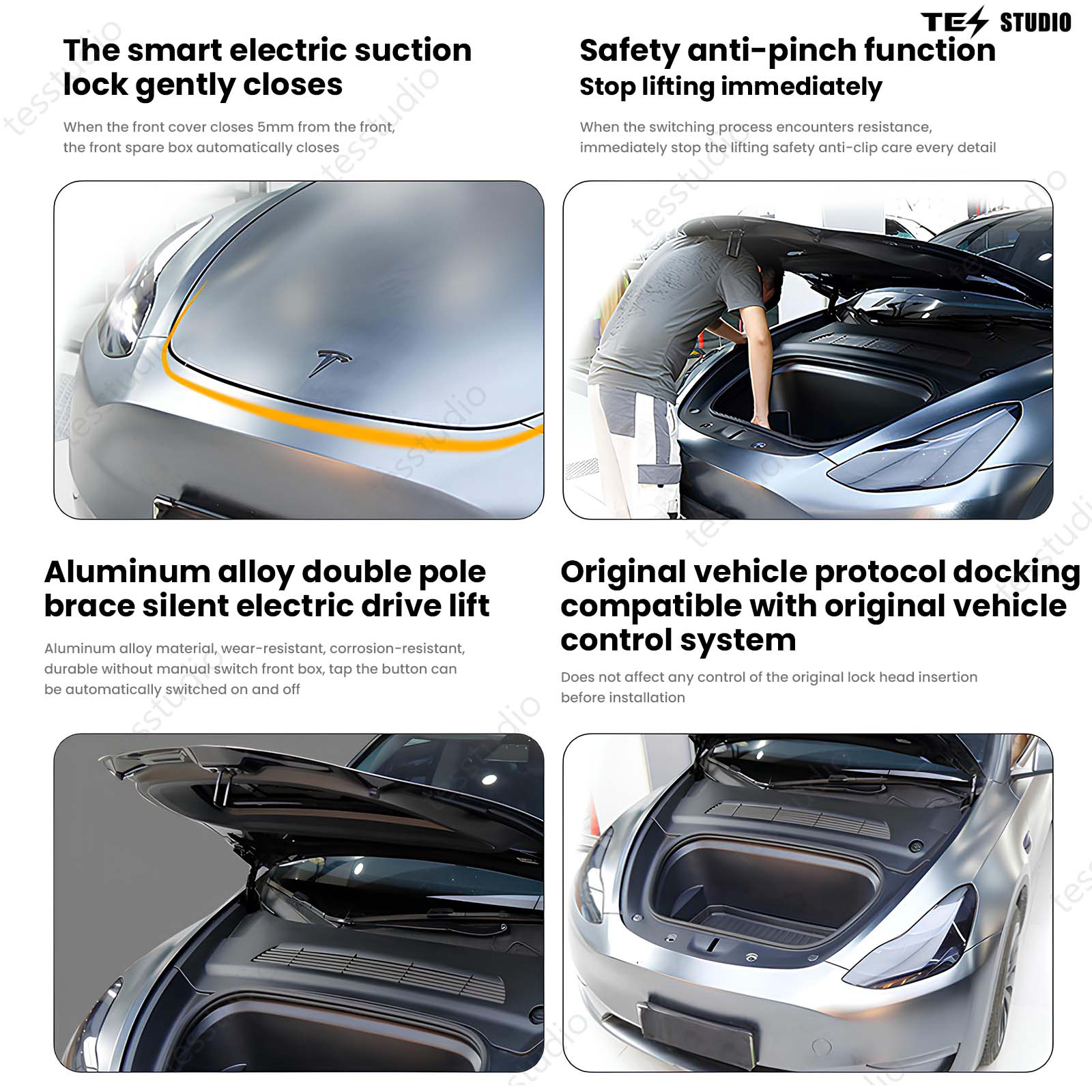 Tesla Model 3/Y Power Frunk Silent Front Trunk Electric Suction Lock Plus Tesstudio®