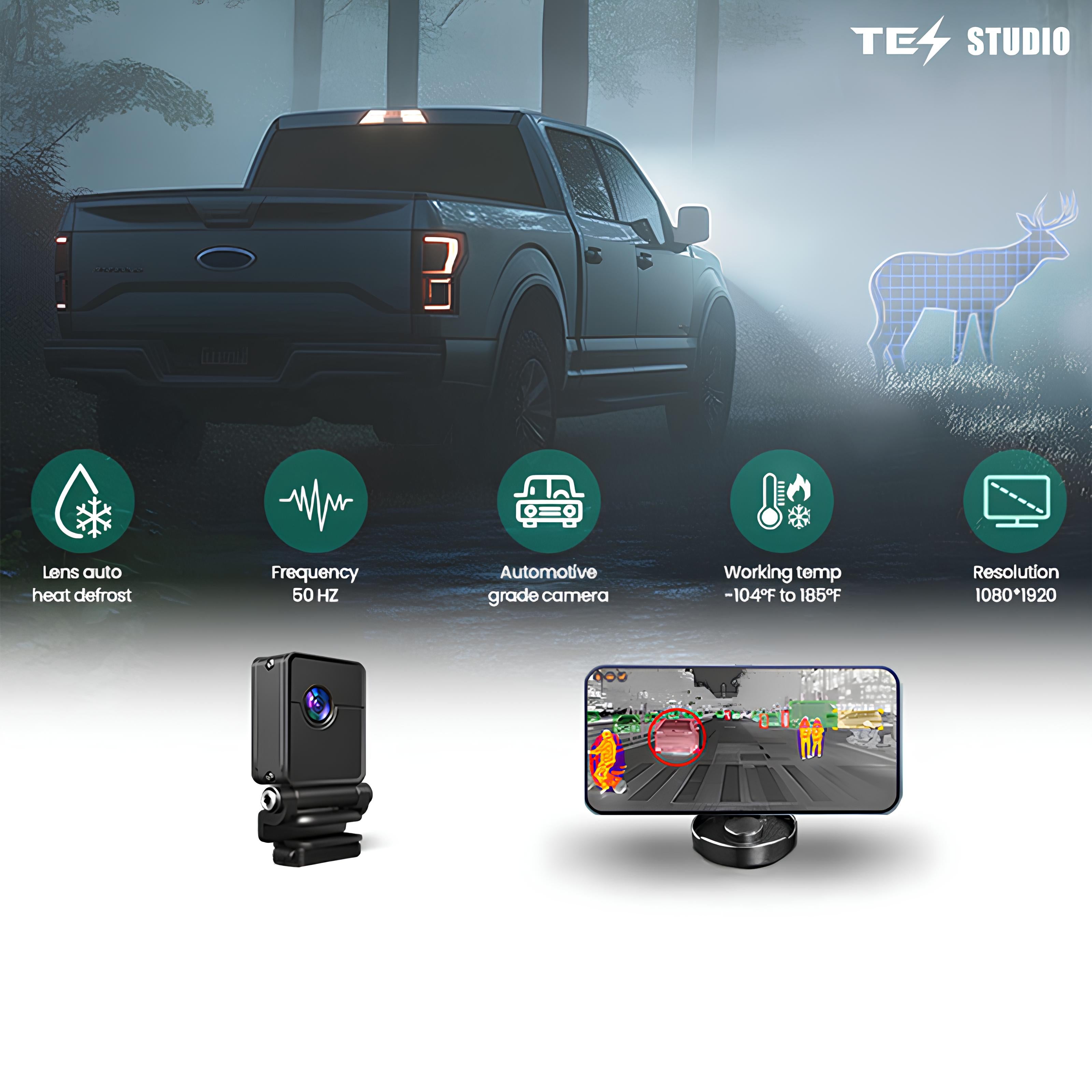 Tesstudio CT-1 Thermal Infrared Vehicle Assistance System Car Night Vision System