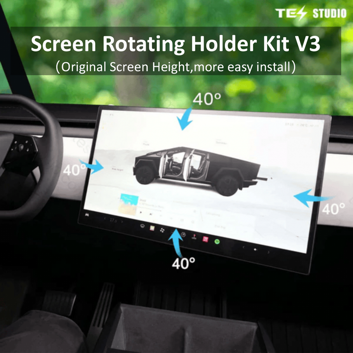 Center Screen Swivel Rotating Mount Kit V3 (Original Screen Height,More Easy Install) For Cybertruck