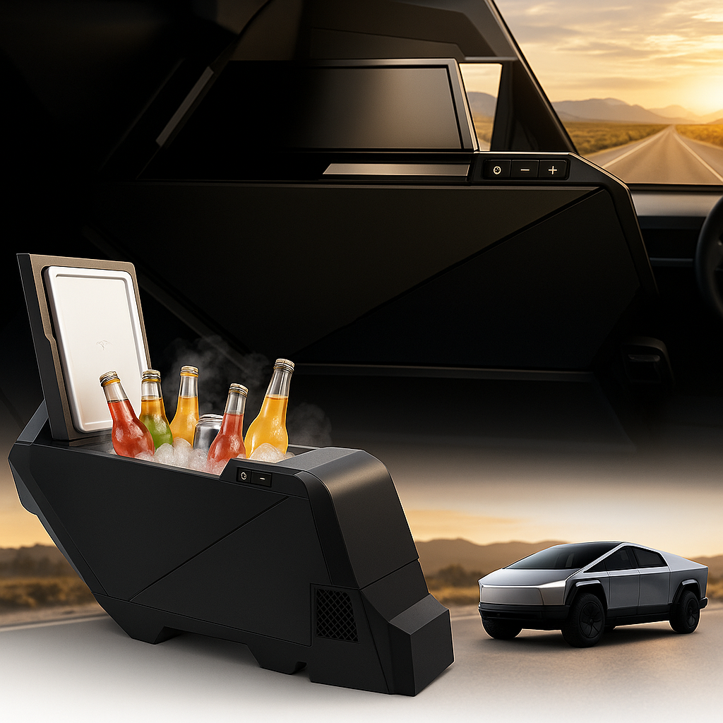 Tesstudio Cybertruck Cooler Fridge 18L Center Console Floor Refrigerator For Tesla 