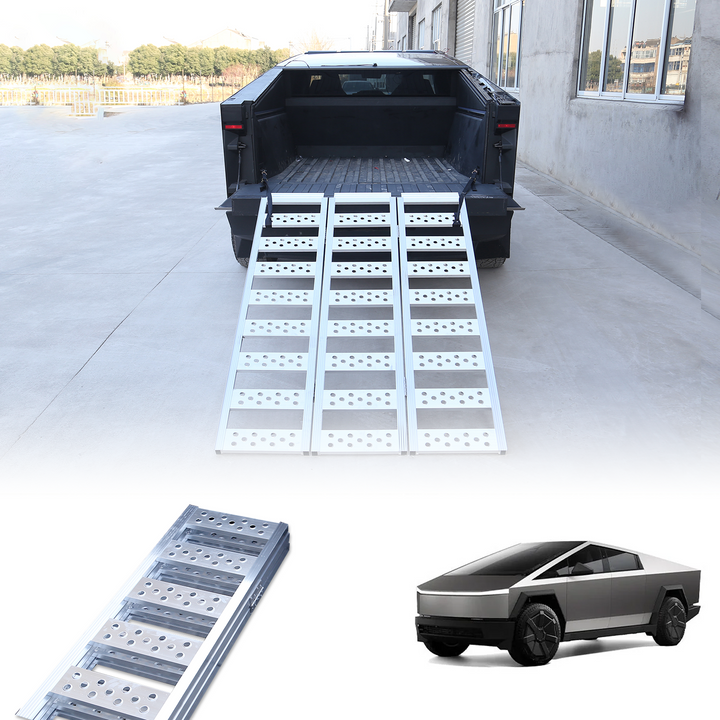Loading Ramps Aluminum Portable Tri-Fold Loading Ramp For Tesla Cybertruck
