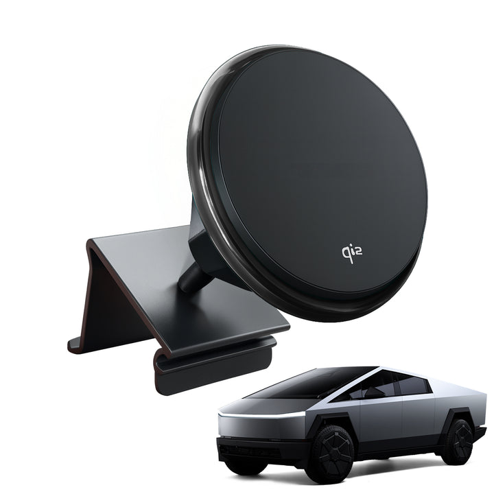 Sleek Magnetic Charging Dashboard Phone Mount with Seamless For Tesla Cybertruck Premium AWD 2024+