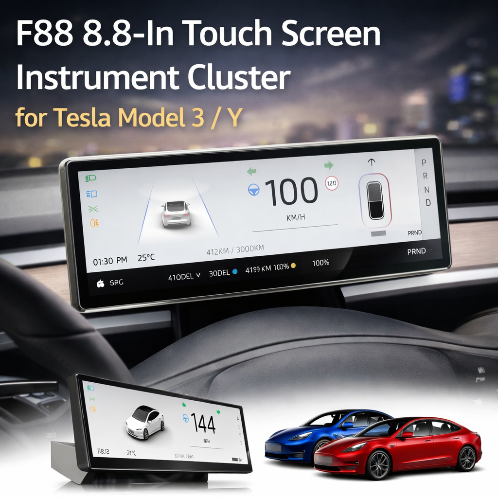 Tesstudio F88 8.8” Touch Screen Instrument Cluster for Tesla Model 3 & Y