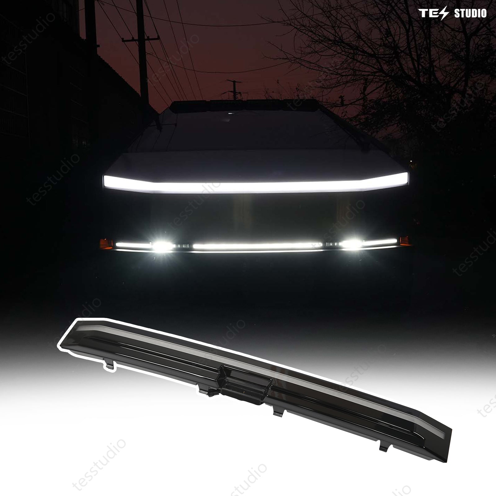 Tesstudio Light Bar Cybertruck Front Bumper Light For Tesla Cybertruck