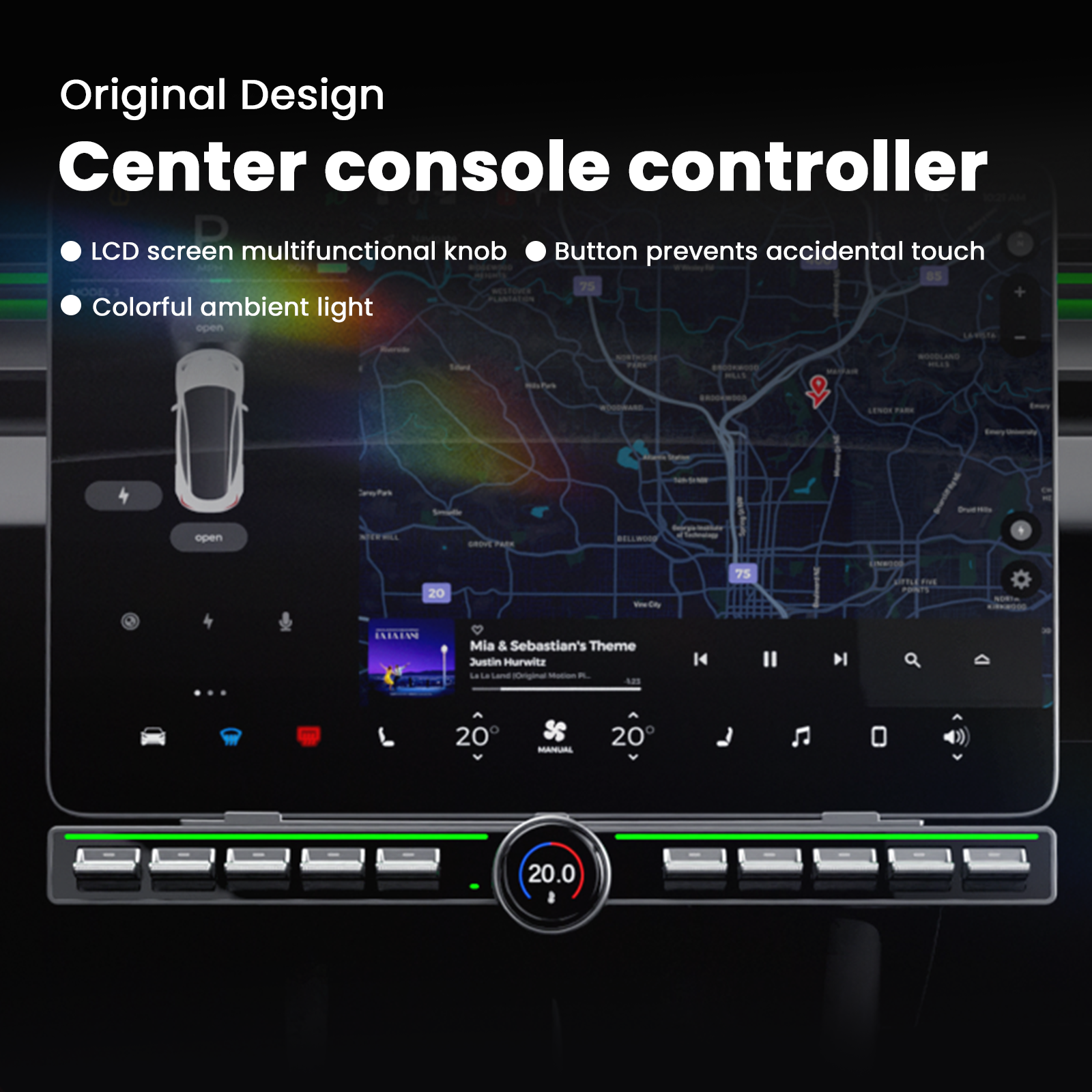 Tesstudio Magic Rotating Button Docking Station for Tesla Model 3YHighland
