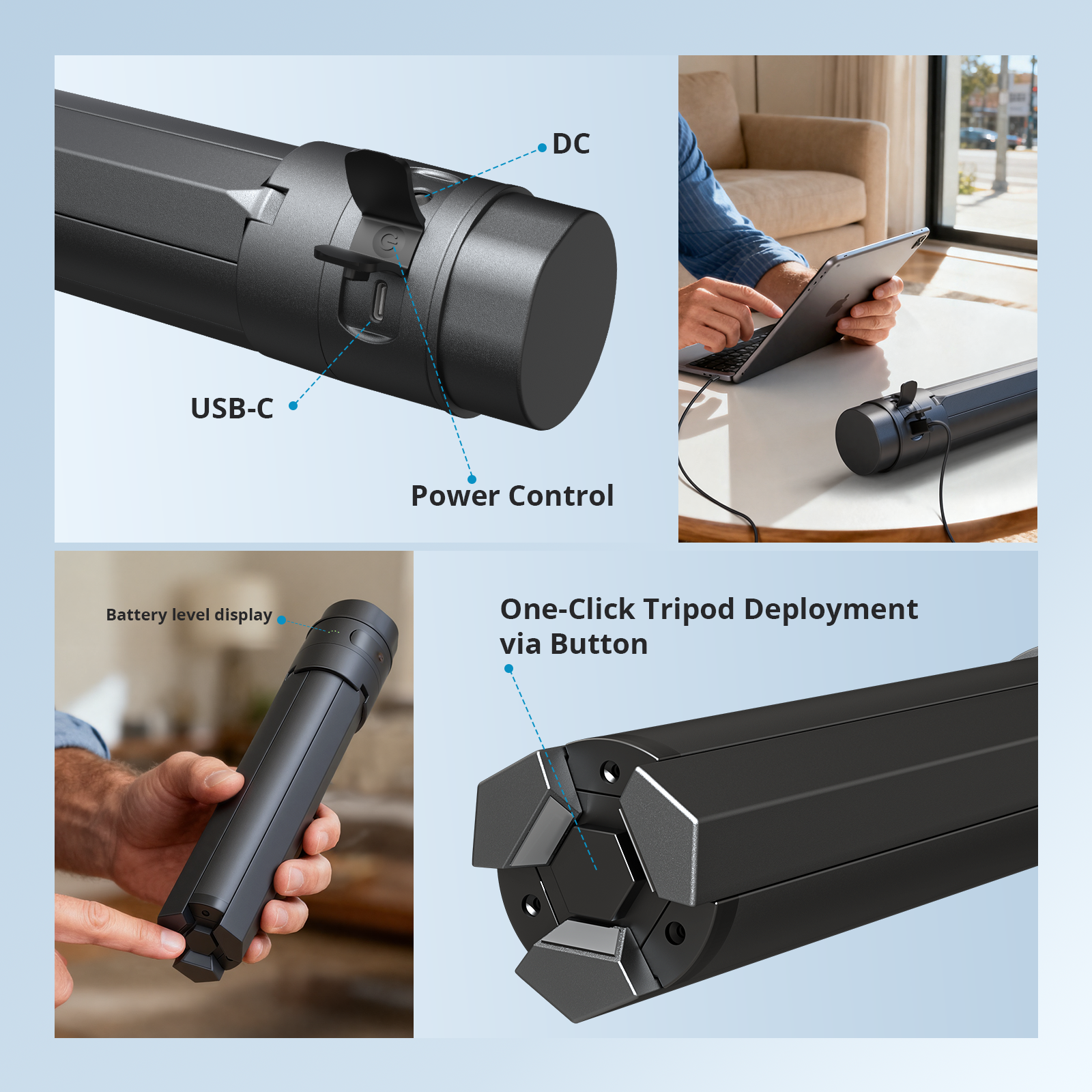 Tesstudio Multi-functional Starlink Power Hub USB-C DC One-Click Deployment Quick Operation