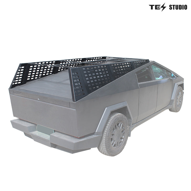 Tesstudio Overland Bed Rack For Tesla Cybertruck, Providing Rear Cargo Security And Utility