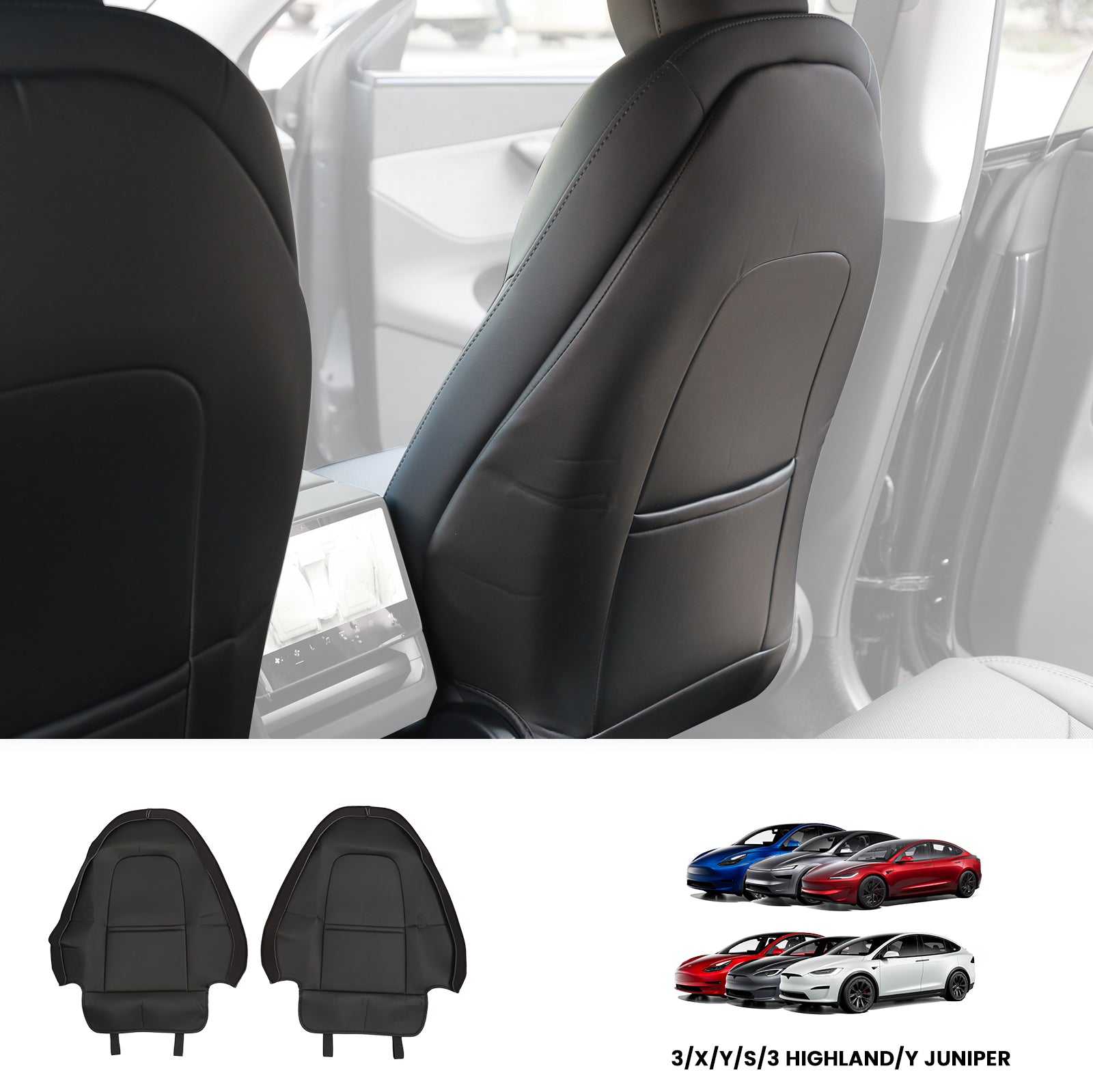 Tesstudio Premium Seat Back Kick Protector for Tesla Model 3/Y/X/S