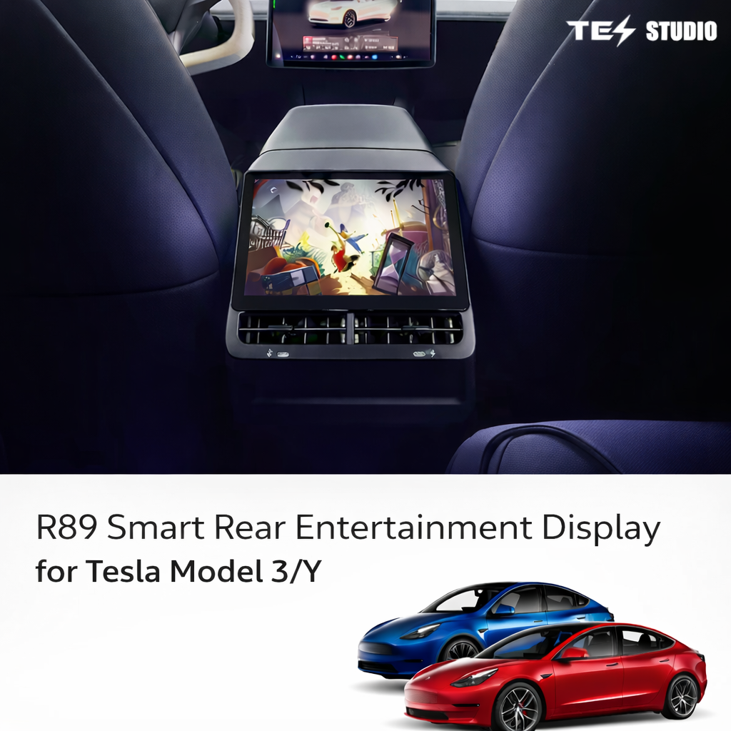 Tesstudio R89 Rear Display Screen with Disney+ for Tesla Model 3/Y (Feb 2019+)