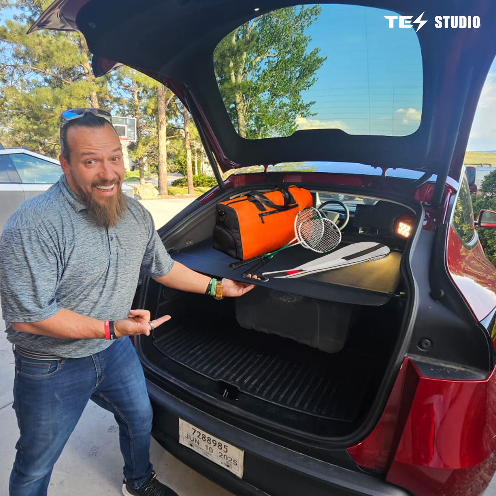 Tesstudio Retractable Rear Trunk Privacy Cargo Cover For Tesla Model Y Juniper