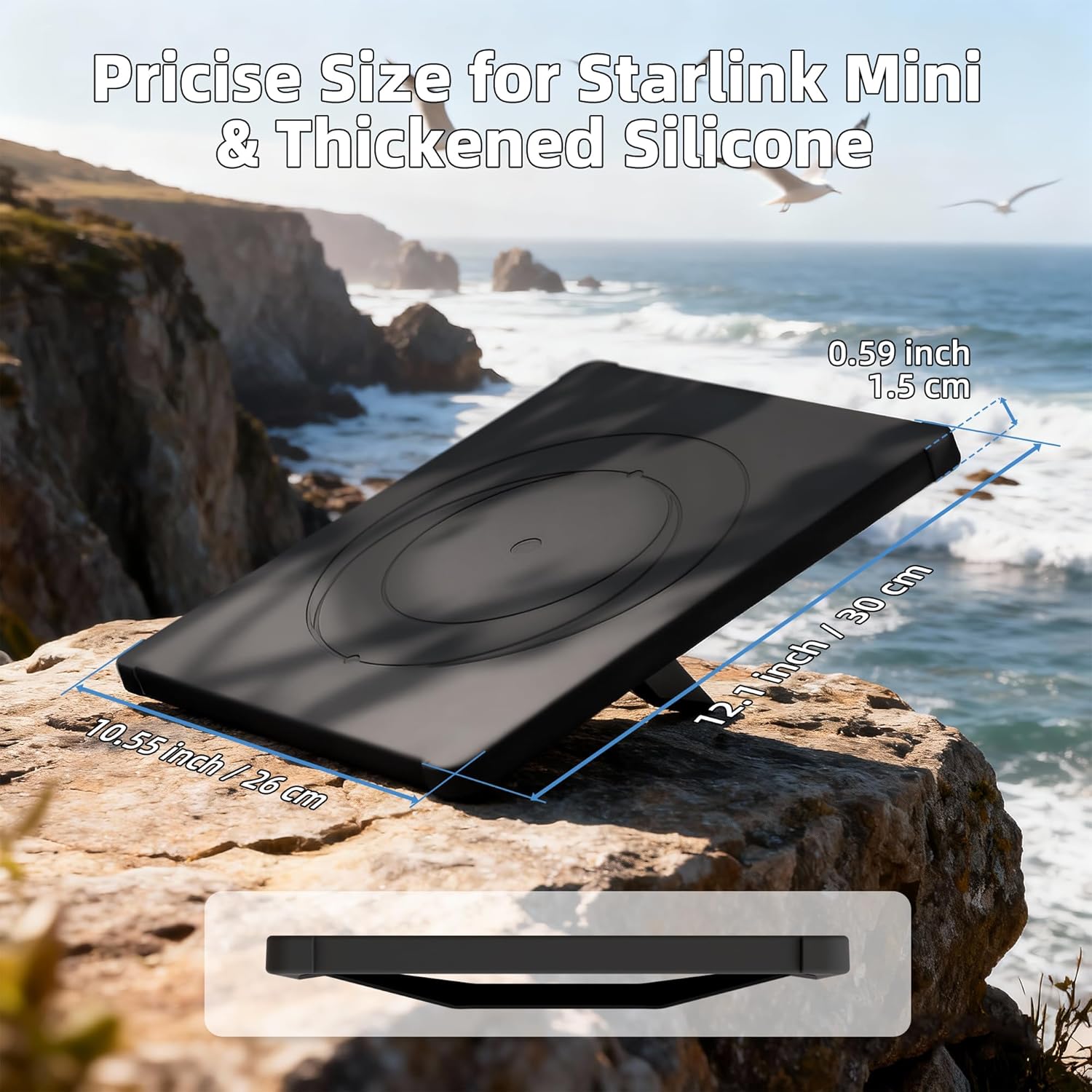 Tesstudio Starlink Mini Front Protective Cover Liquid Silicone Sleeve