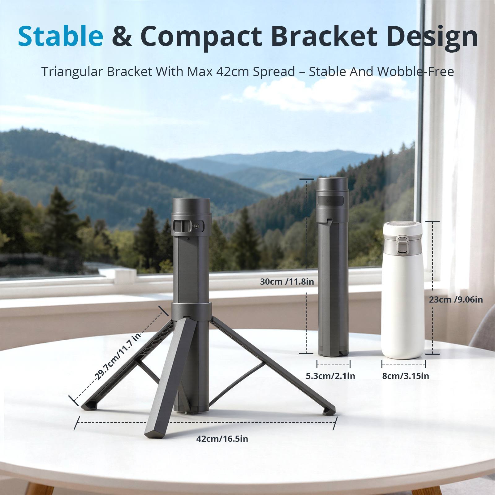 Tesstudio Starlink Stable Compact Bracket Design 42cm Triangular Tripod Portable Size