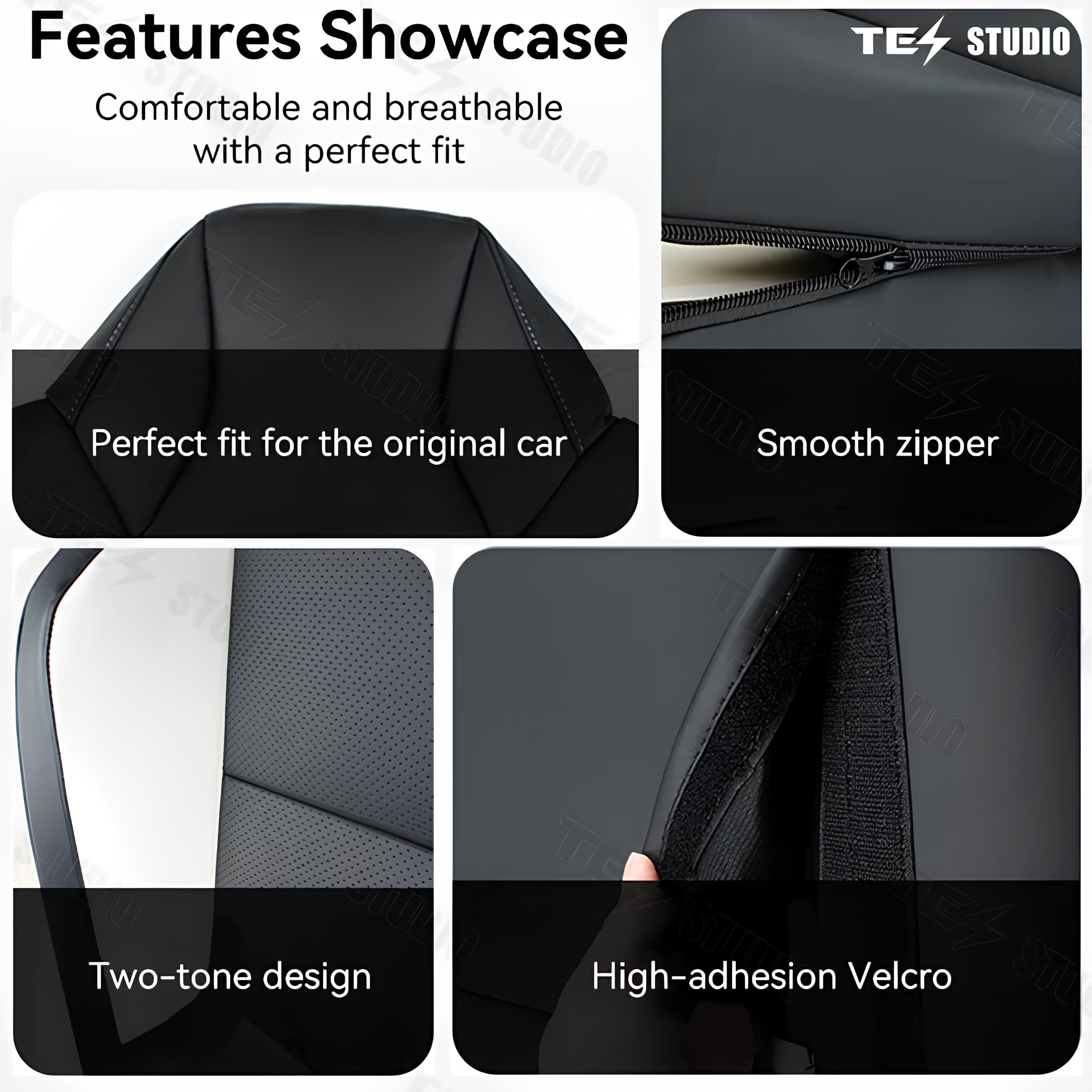 Cybertruck Seat Covers NAPPA Leather Full Coverage Seat Protector Tesstudio®