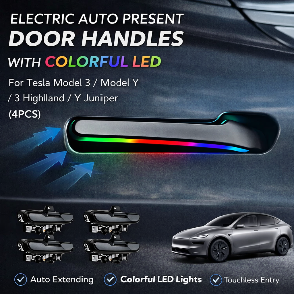 Tesla Auto Present Door Handles with RGB LED for Model 3 Model Y Highland Juniper (4PCS)