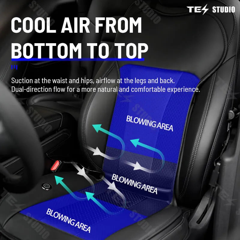 Tesstudio Tesla Model 3/Y Ventilated Seat Cover - Black and White, Single/Double Seat Options