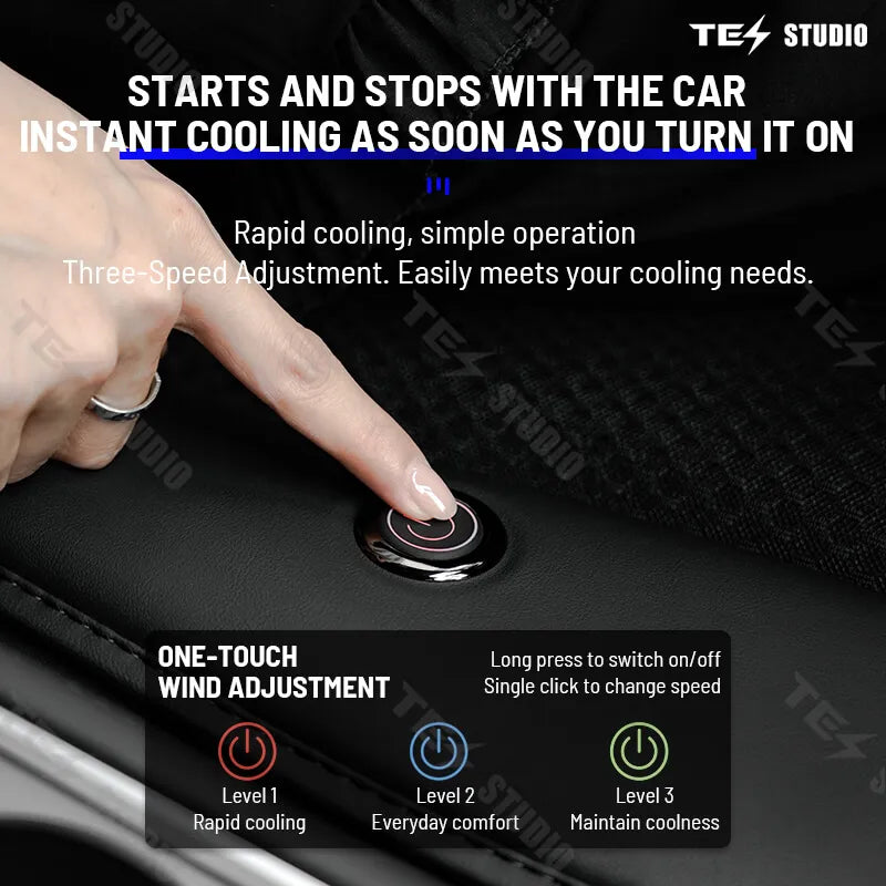 Tesstudio Tesla Model 3/Y Ventilated Seat Cover - Black and White, Single/Double Seat Options