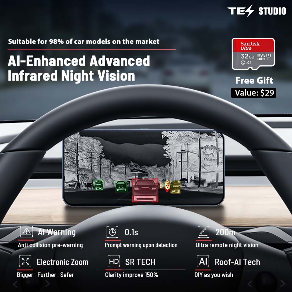 [UNIVERSAL] CT-1 Thermal Infrared Vehicle Assistance System Car Night Vision System Automotive Infrared Thermal Tesstudio®