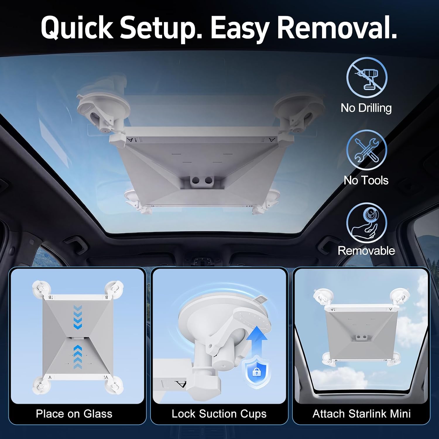 Starlink Mini Window & Sunroof Suction Mount