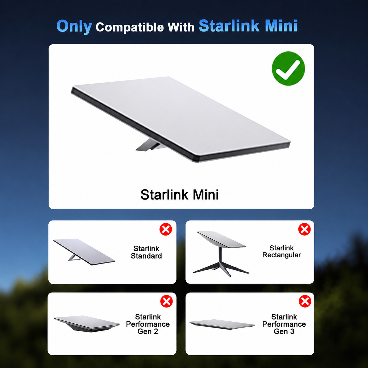 Starlink Mini magnetic roof mount compatible only with Starlink Mini antenna