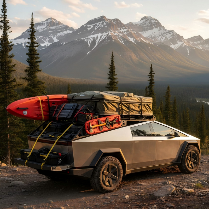 Tesla Cybertruck Roof Rack | Crossbar Roof Rack | Tesstudio
