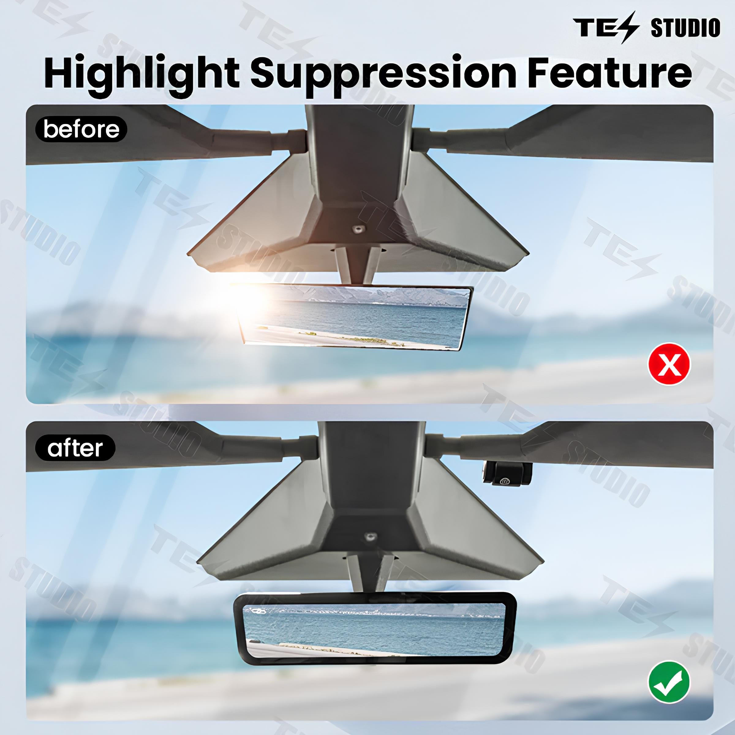 Tesla Cybertruck S92 Streaming Rearview Mirror Recorder Tesstudio®