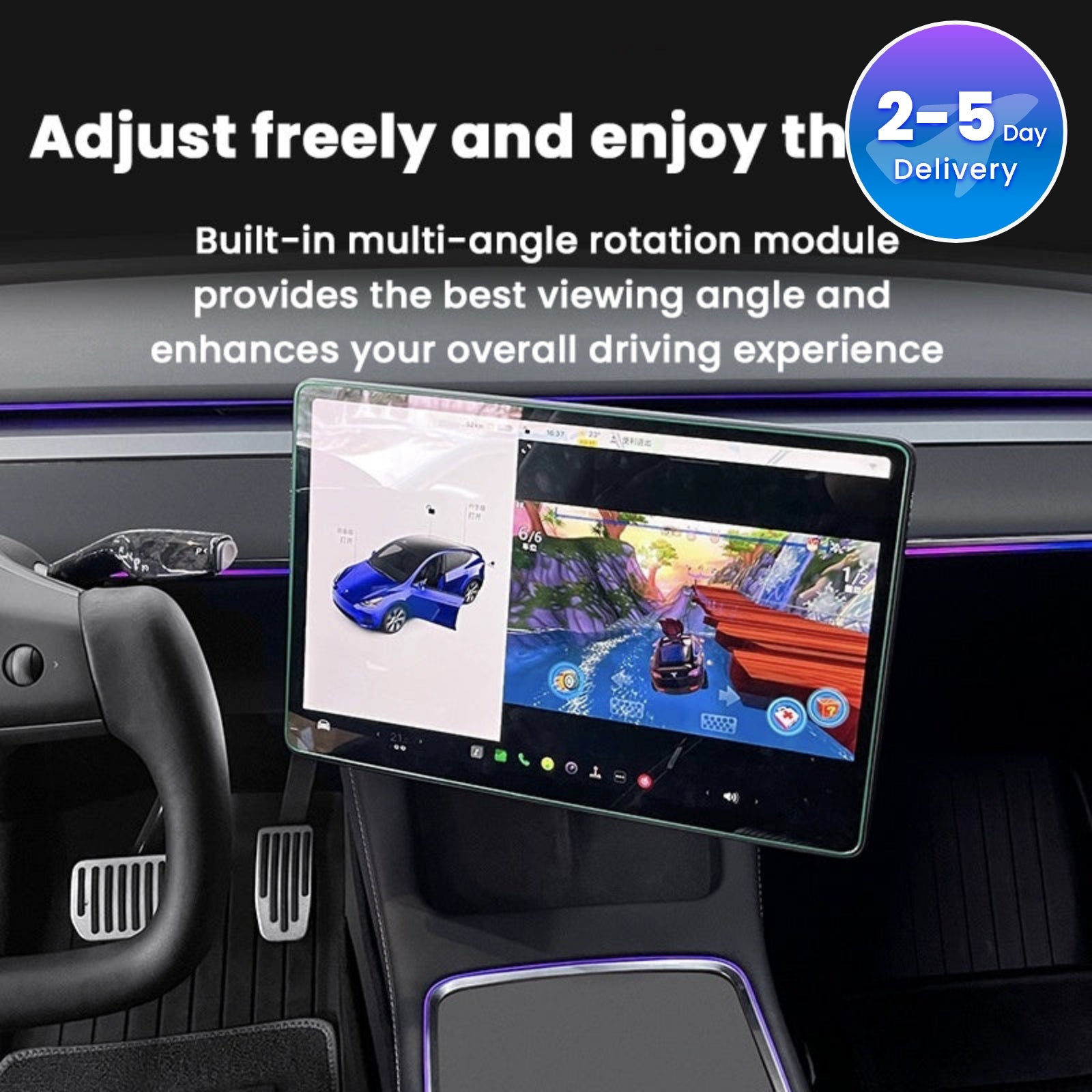 Dashboard Screen Swivel Mount kit For Model 3/Y/3 Highland/Model Y Juniper