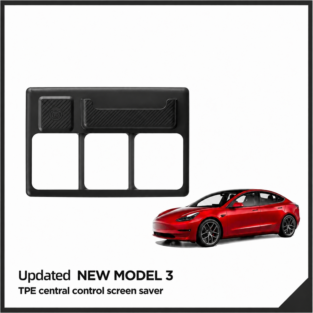 Silicone Central Screen Protector Frame For Tesla Model 3 Highland / Y Juniper