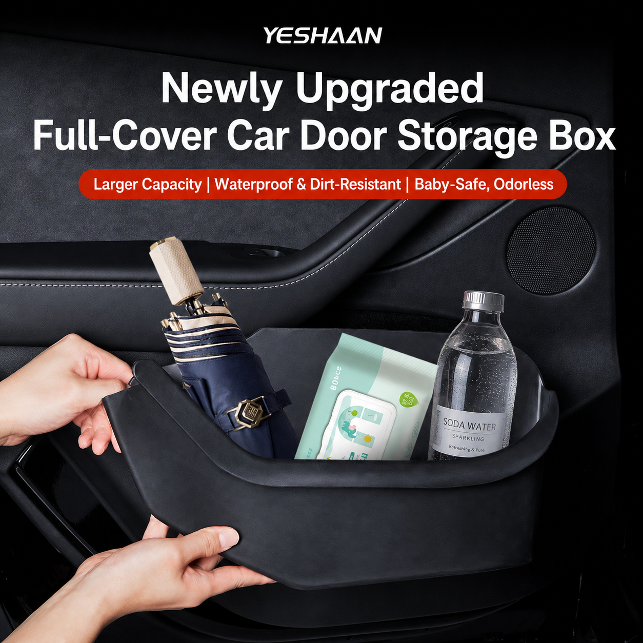 4-Pack Silicone Door Storage Box Set for Tesla Model 3 Highland / Model Y Juniper / Model Y L