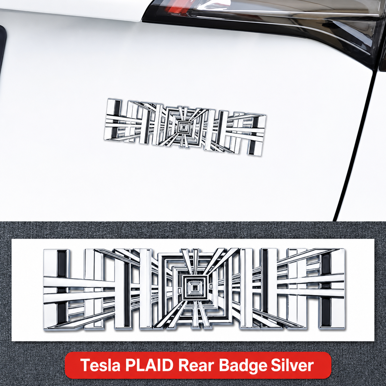 Plaid SpaceBalls Tribute for Tesla, Die-Cast Aluminum Badge Trunk Emblem - For All Tesla Models