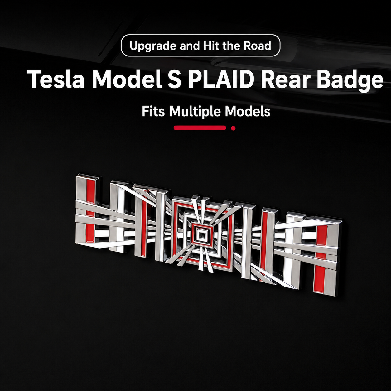 Plaid SpaceBalls Tribute for Tesla, Die-Cast Aluminum Badge Trunk Emblem - For All Tesla Models