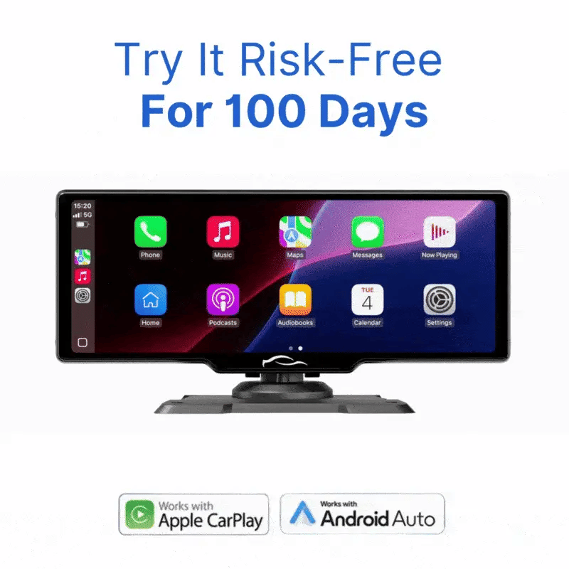 Tesstudio 2026 Plug-and-Play 4K CarPlay & Android Auto Screen with Dashcam