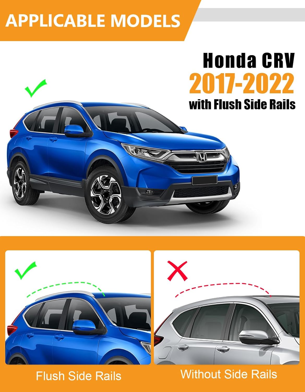 300 lbs Lockable All-Aluminum Roof Rack Cross Bars for Honda CR-V 2017-2022