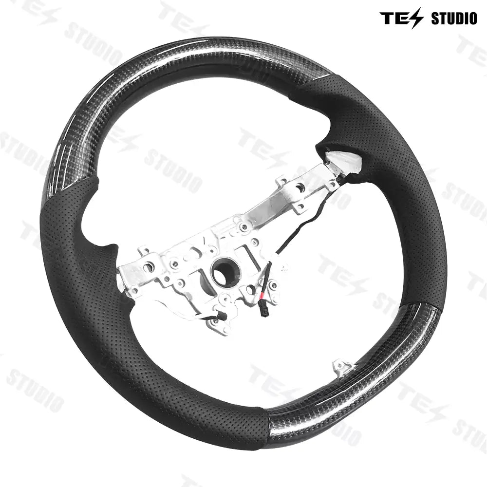 Model 3 Highland Round Carbon Fiber Design Sport Steering Wheel Tesstudio®